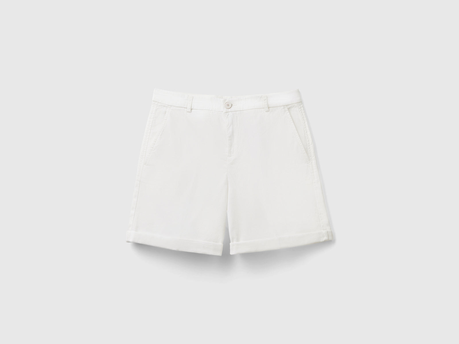 Bermudas de algodón elástico da donna bianco | Benetton Outlet