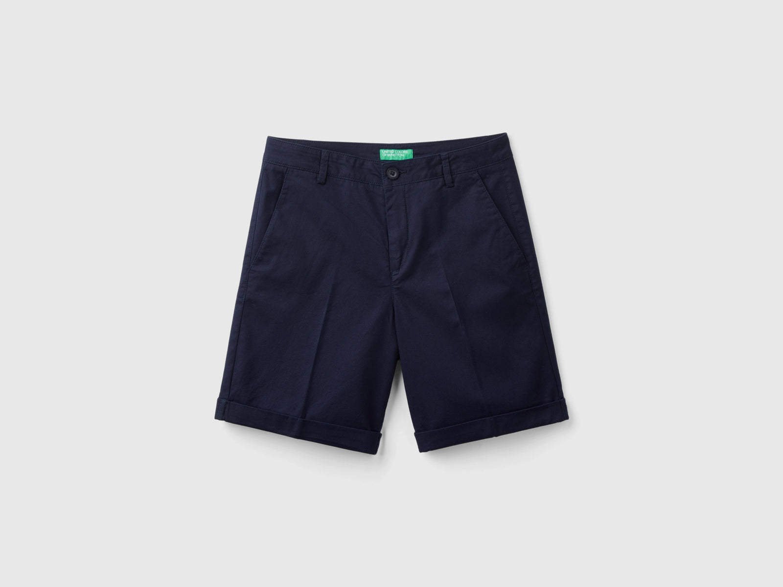 Bermuda in cotone elasticizzato da donna blu scuro | Benetton Outlet