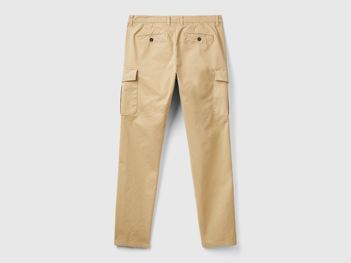 Pantaloni cargo in cotone stretch