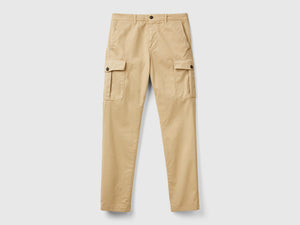 Pantaloni cargo in cotone stretch