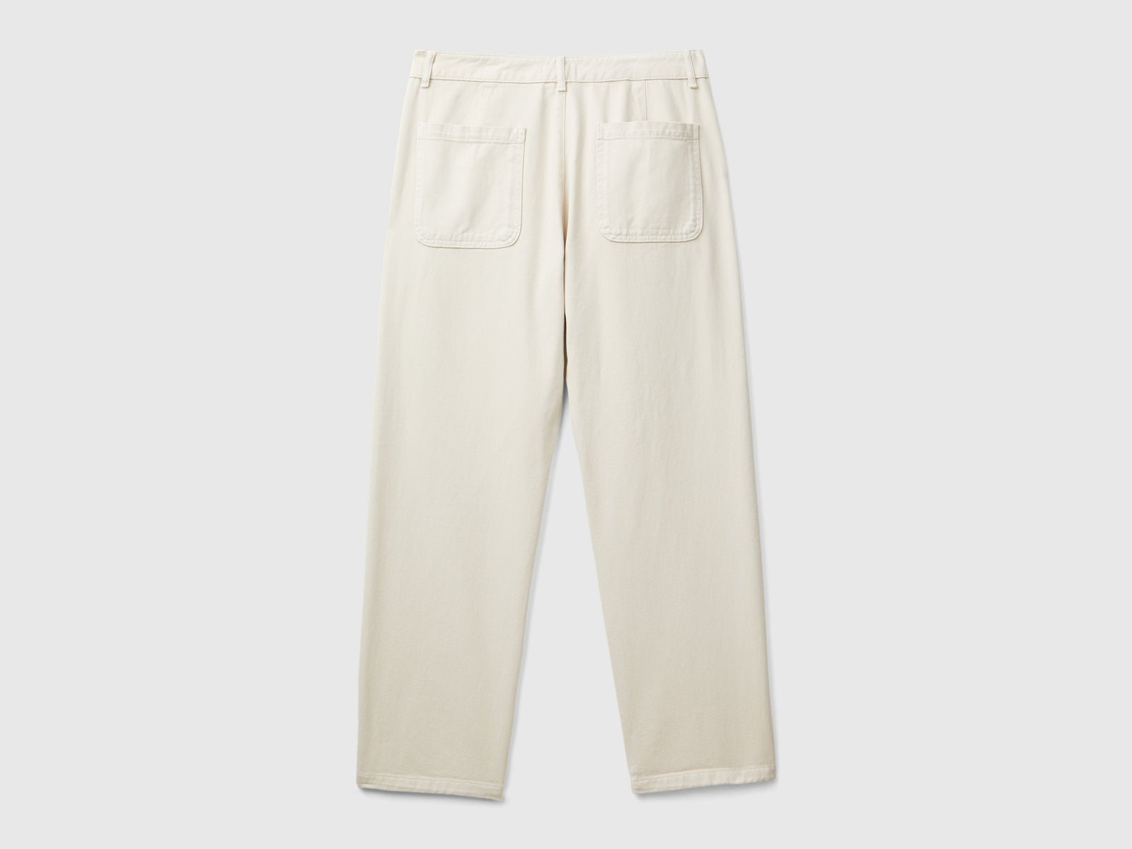 Pantaloni in puro cotone da uomo bianco panna 2 | Benetton Outlet