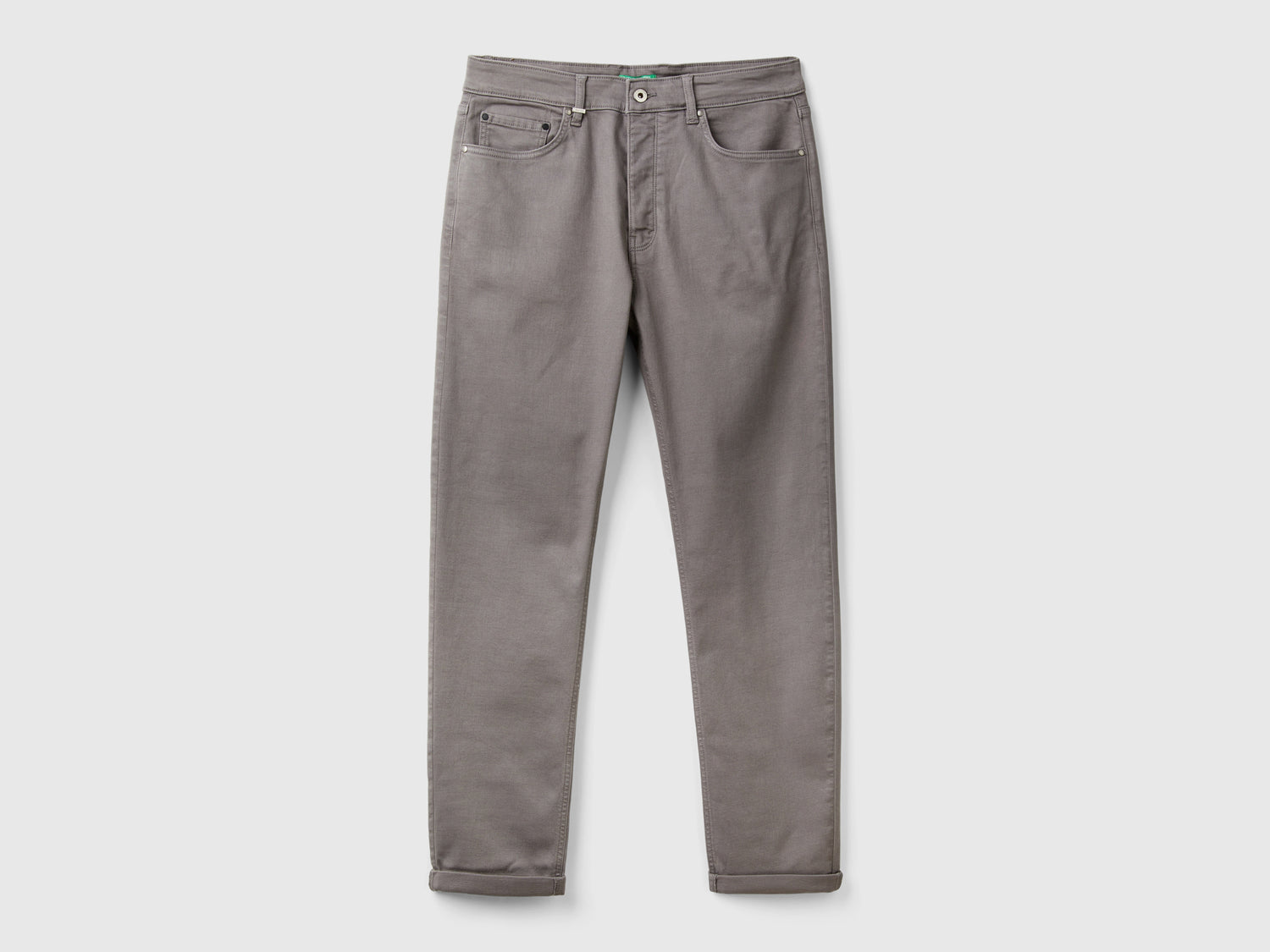 Pantaloni slim fit cinque tasche da uomo grigio scuro | Benetton Outlet