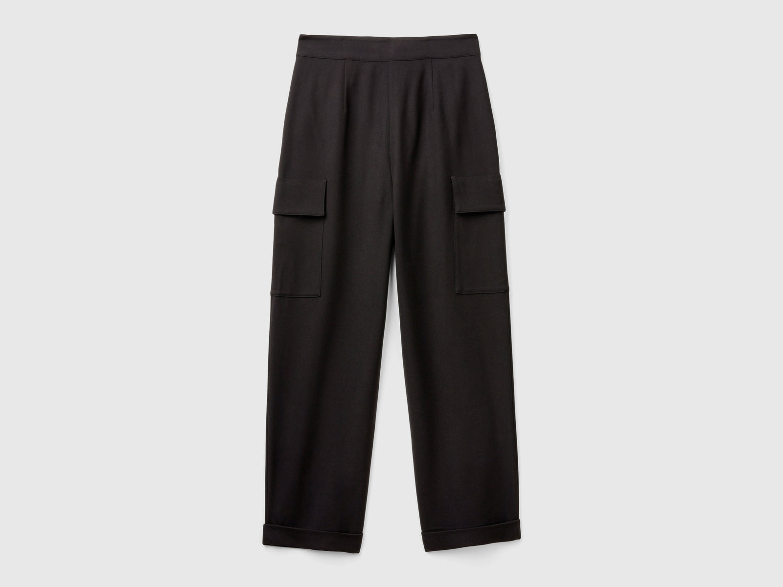 Pantalones cargo de mezcla de viscosa da donna nero 2 | Benetton Outlet