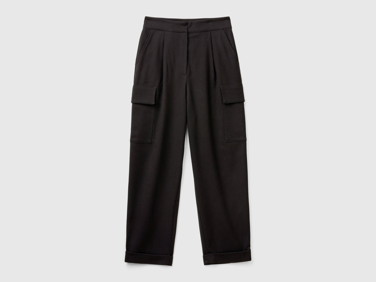 Pantalones cargo de mezcla de viscosa