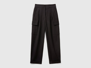 Pantalones cargo de mezcla de viscosa