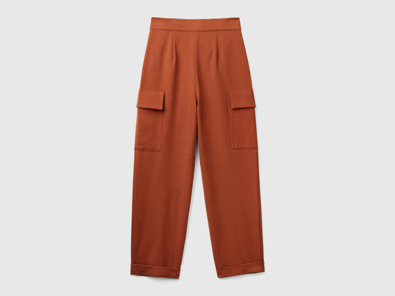 Pantalones cargo de mezcla de viscosa da donna bruciato 2 | Benetton Outlet