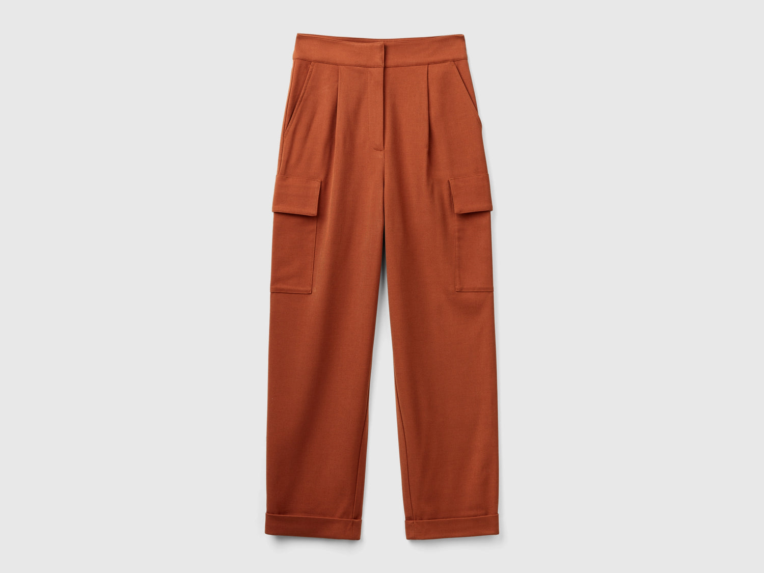 Pantalones cargo de mezcla de viscosa da donna bruciato | Benetton Outlet