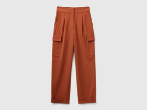 Pantalones cargo de mezcla de viscosa