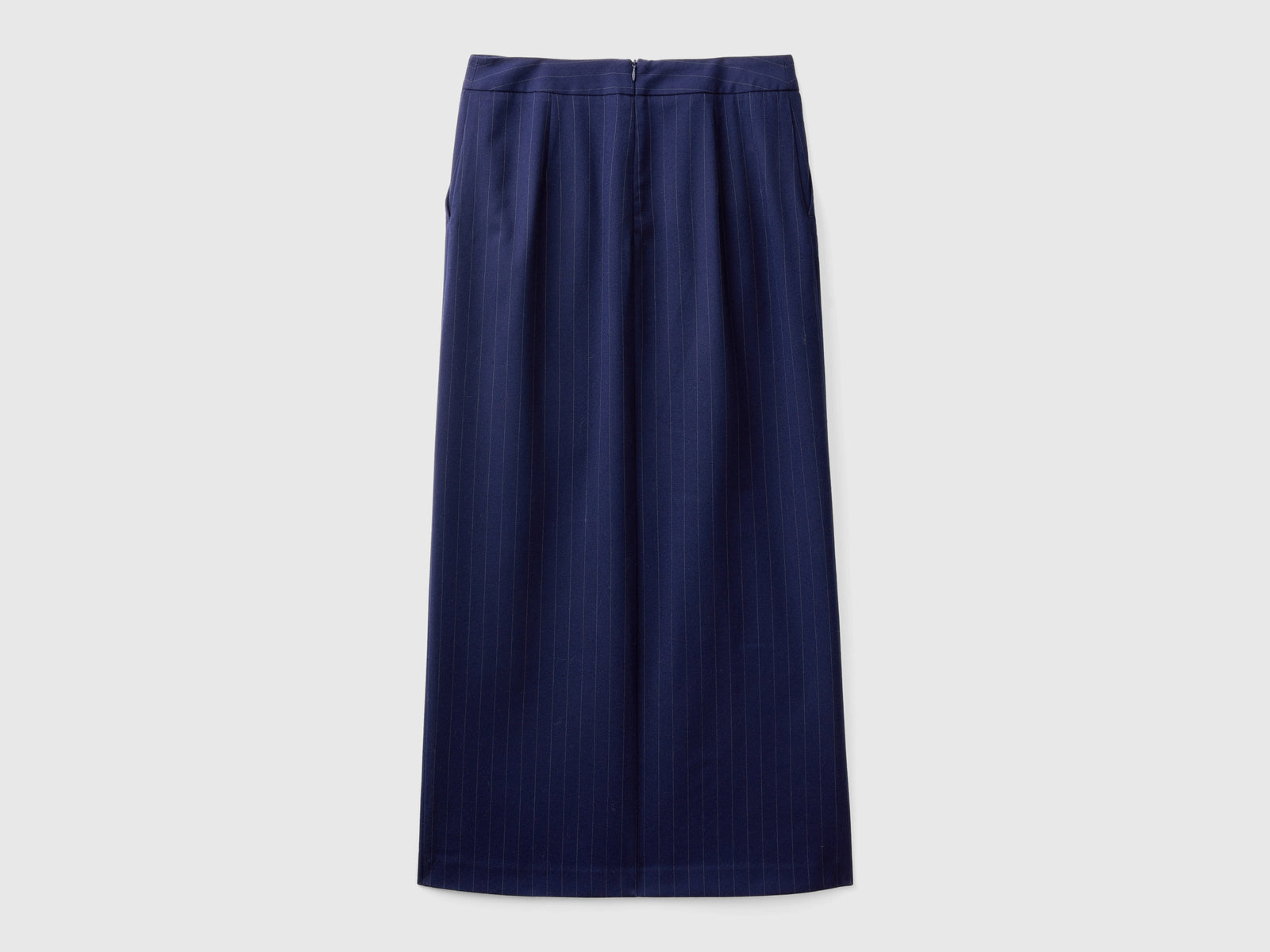 Gonna midi gessata da donna blu scuro 2 | Benetton Outlet