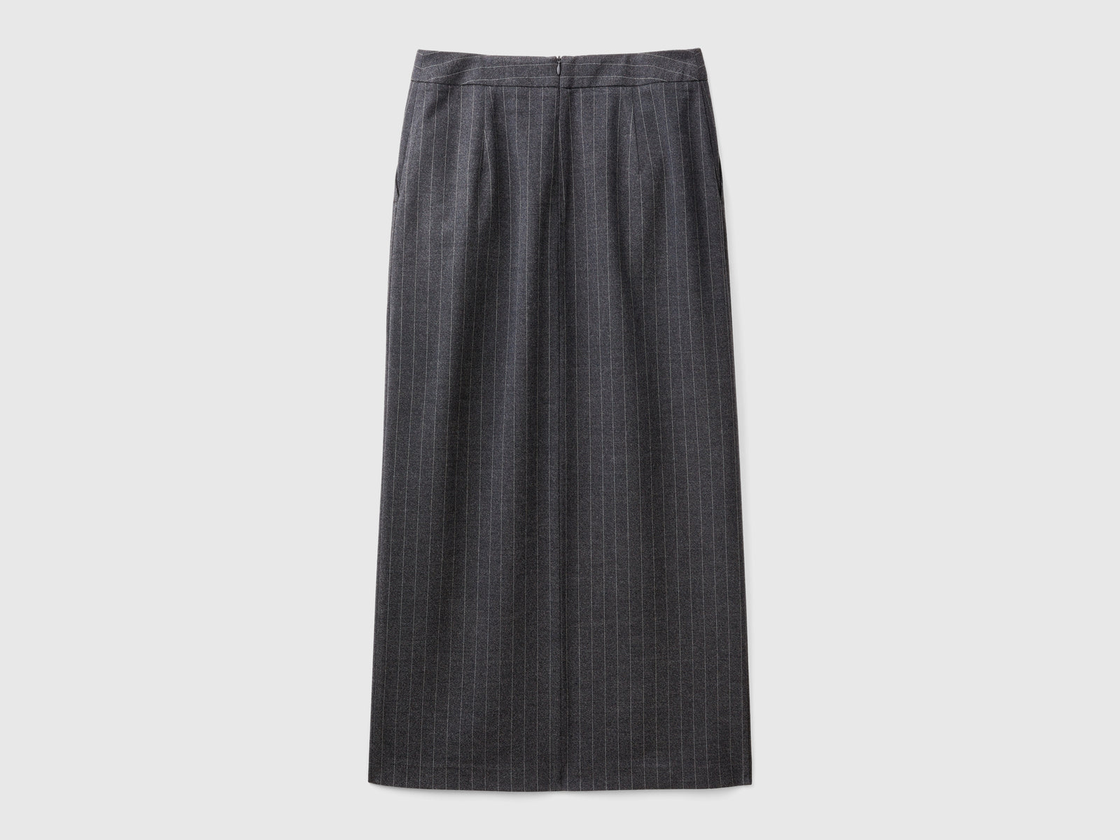 Gonna midi gessata da donna grigio scuro 2 | Benetton Outlet