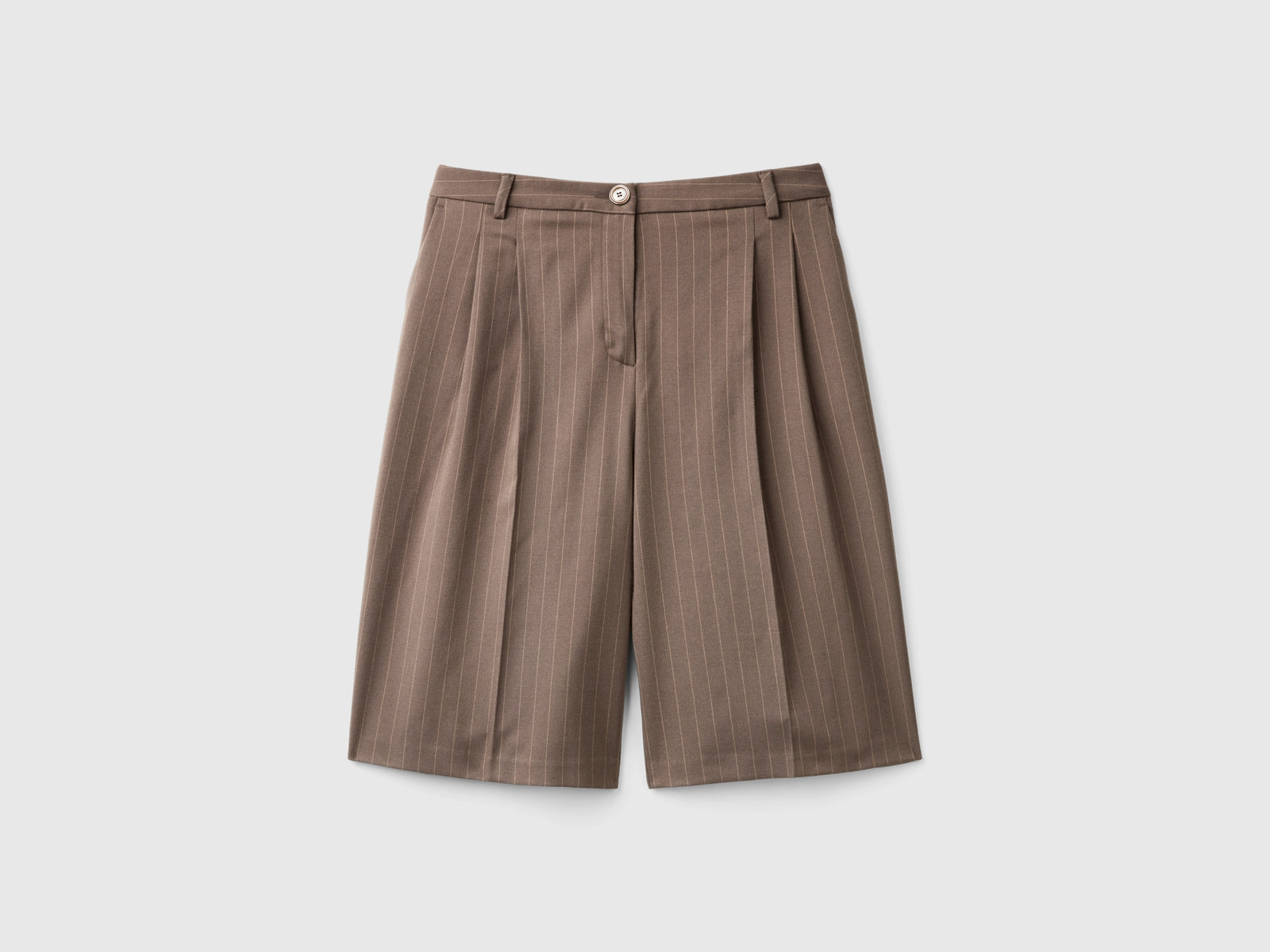 Bermudas de raya diplomática da donna marrone | Benetton Outlet