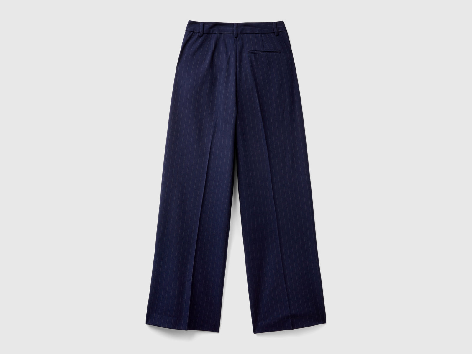 Pantaloni gessati con gamba ampia da donna blu scuro 2 | Benetton Outlet