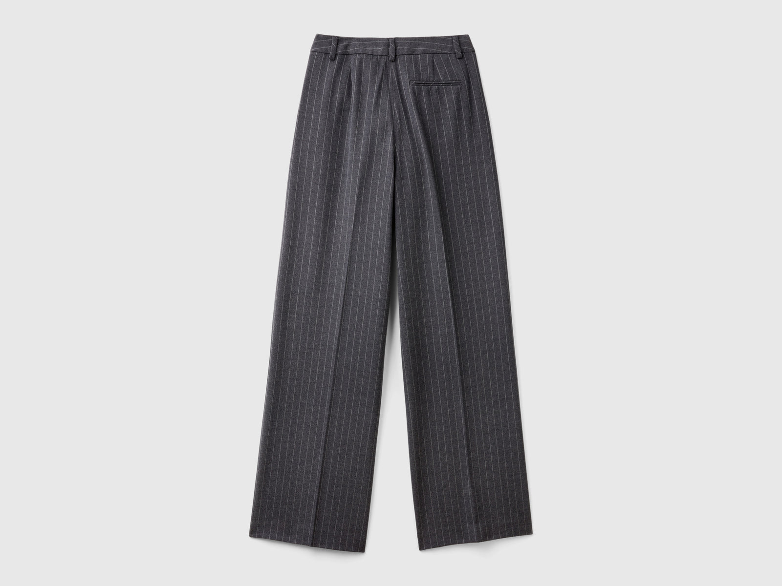 Pantaloni gessati con gamba ampia da donna grigio scuro 2 | Benetton Outlet