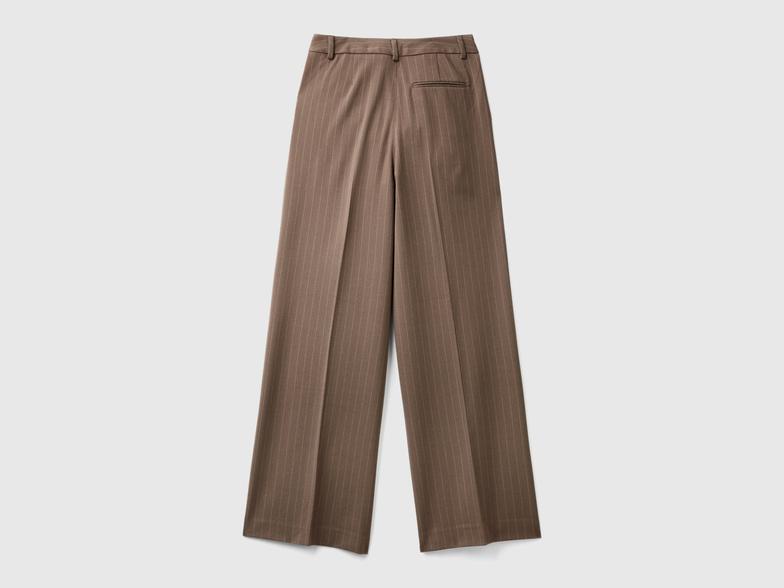 Pantaloni gessati con gamba ampia da donna marrone 2 | Benetton Outlet