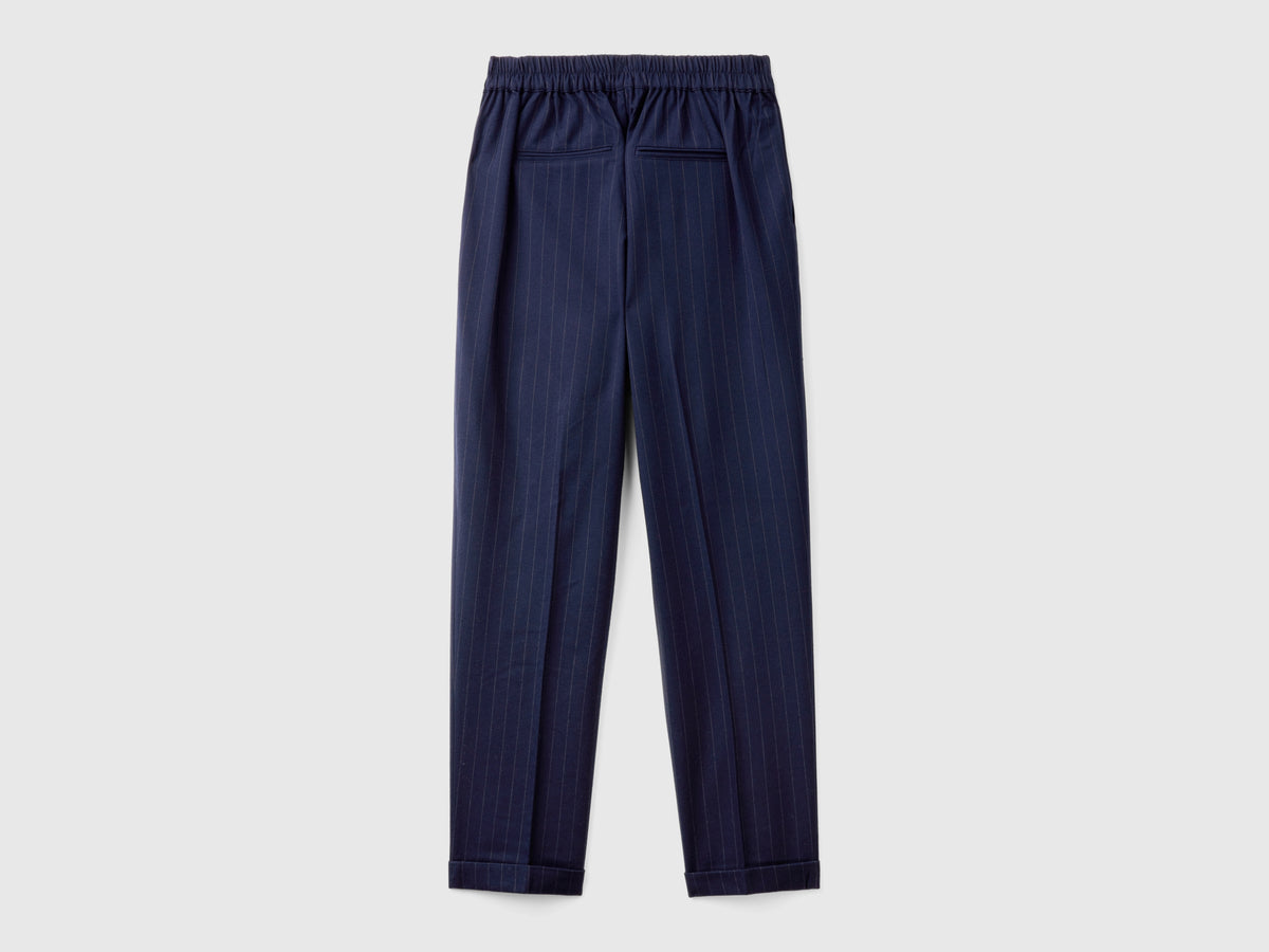 Pantaloni gessati in flanella
