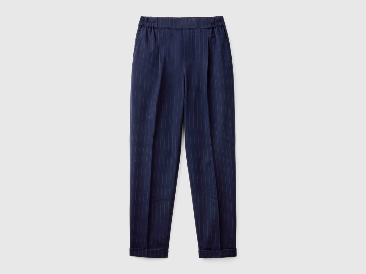 Pantaloni gessati in flanella