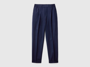 Pantaloni gessati in flanella