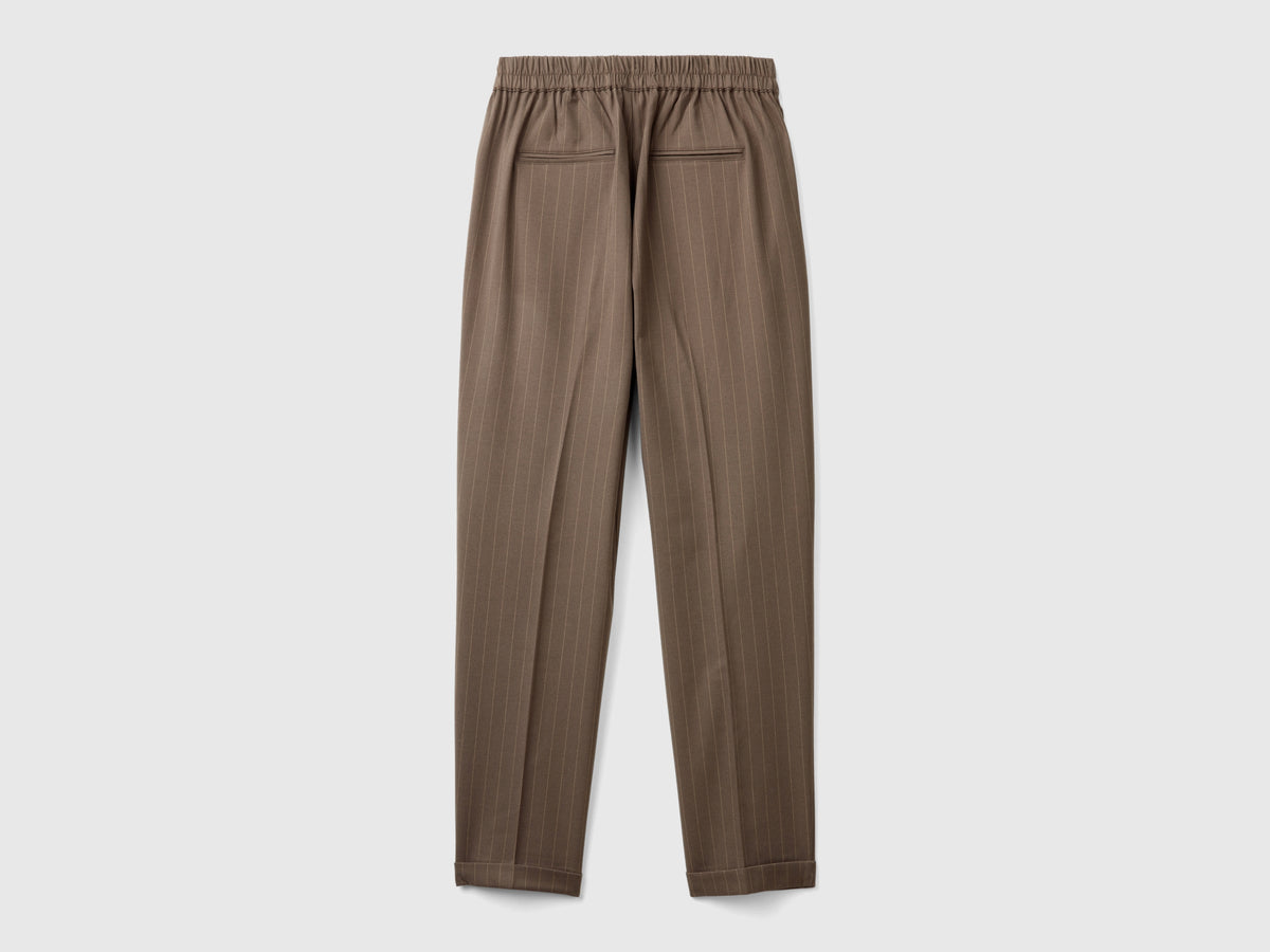 Pantaloni gessati in flanella