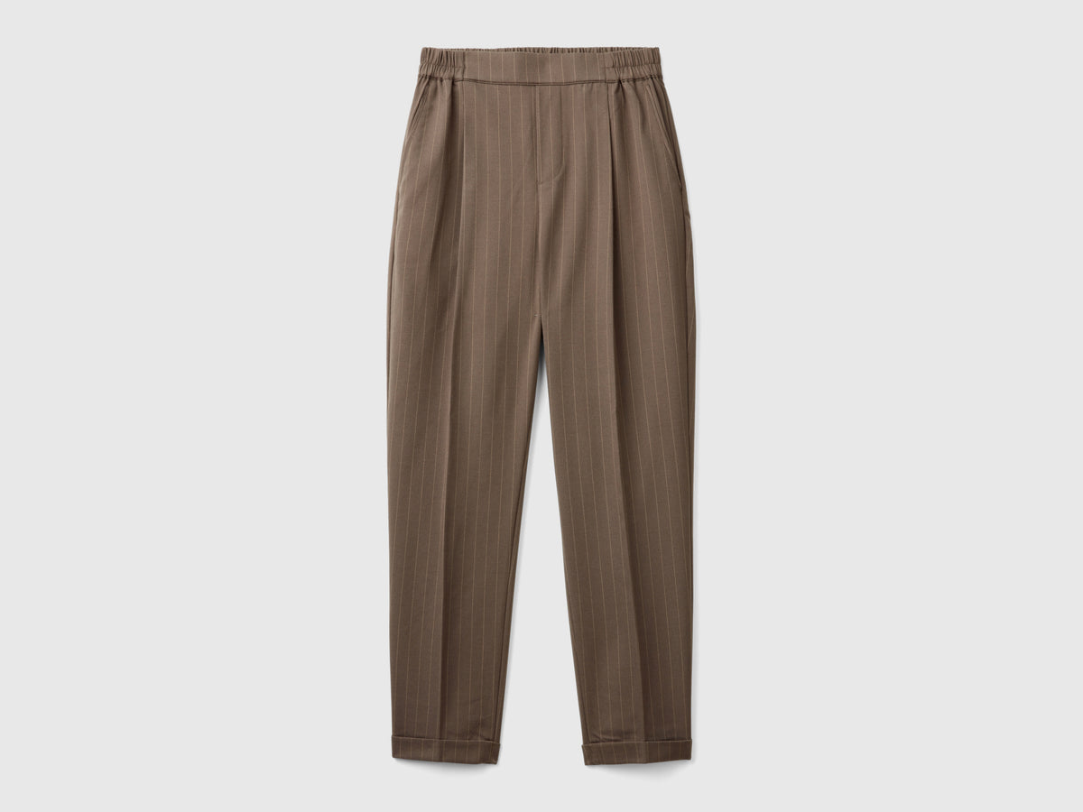 Pantaloni gessati in flanella