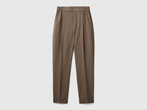 Pantaloni gessati in flanella
