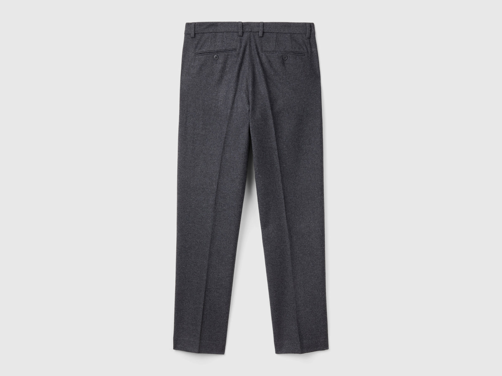 Pantaloni slim fit in flanella da uomo grigio scuro 2 | Benetton Outlet
