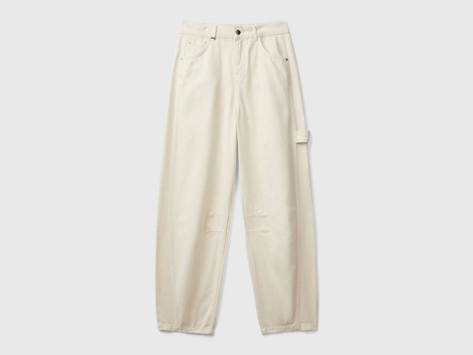 Pantalones holgados da donna bianco panna | Benetton Outlet