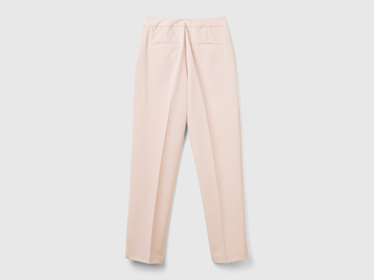 Stretch viscose blend trousers