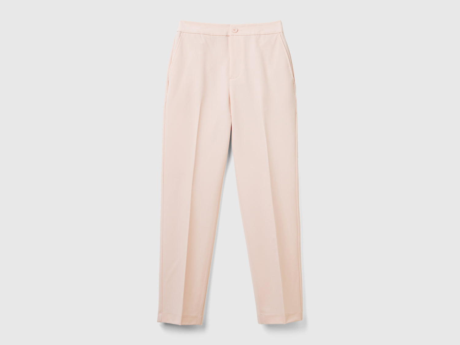 Pantaloni in misto viscosa stretch da donna rosa tenue | Benetton Outlet