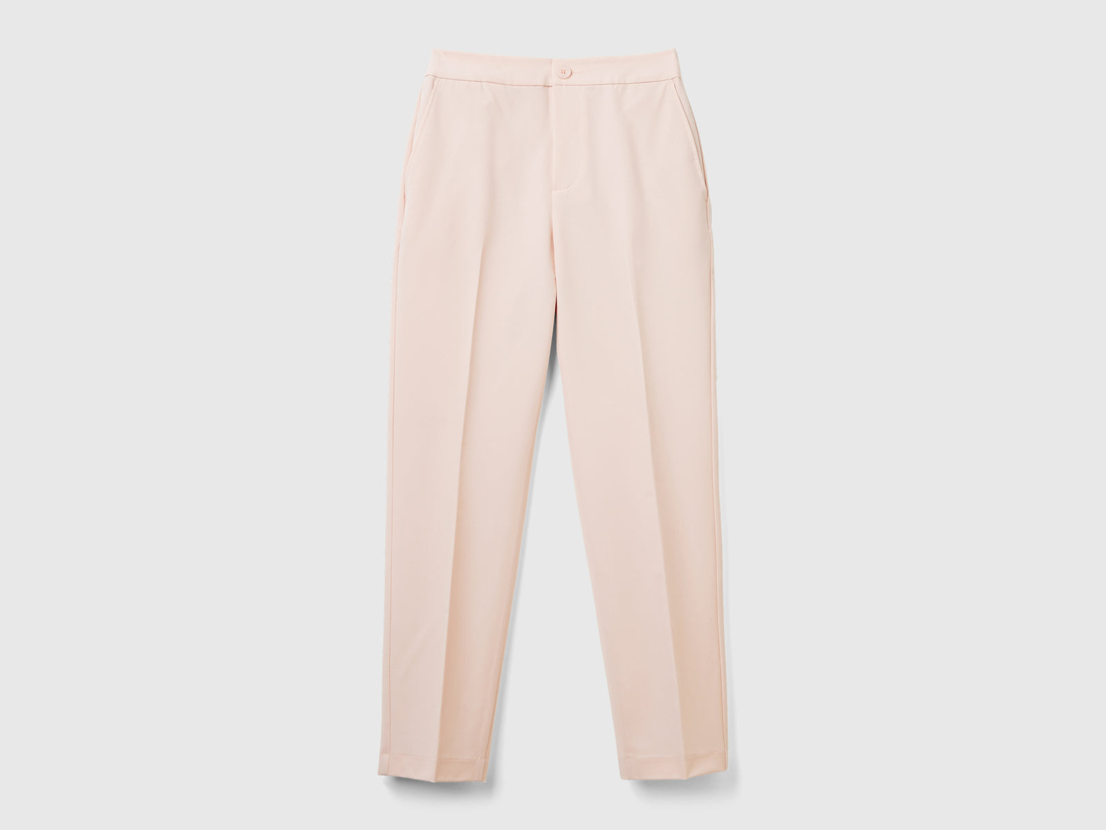 Stretch viscose blend trousers da donna rosa tenue | Benetton Outlet