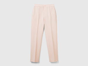 Stretch viscose blend trousers