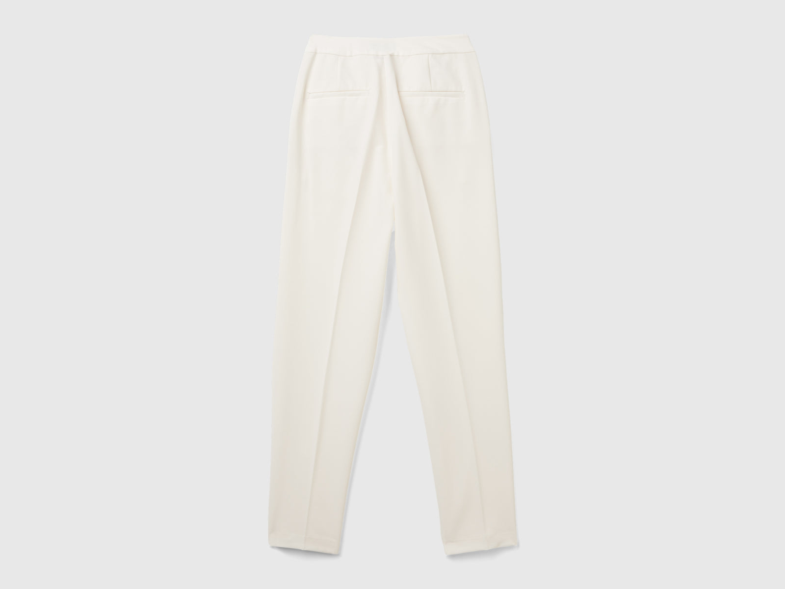 Pantaloni in misto viscosa stretch da donna bianco panna 2 | Benetton Outlet