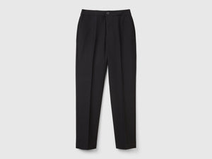 Stretch viscose blend trousers