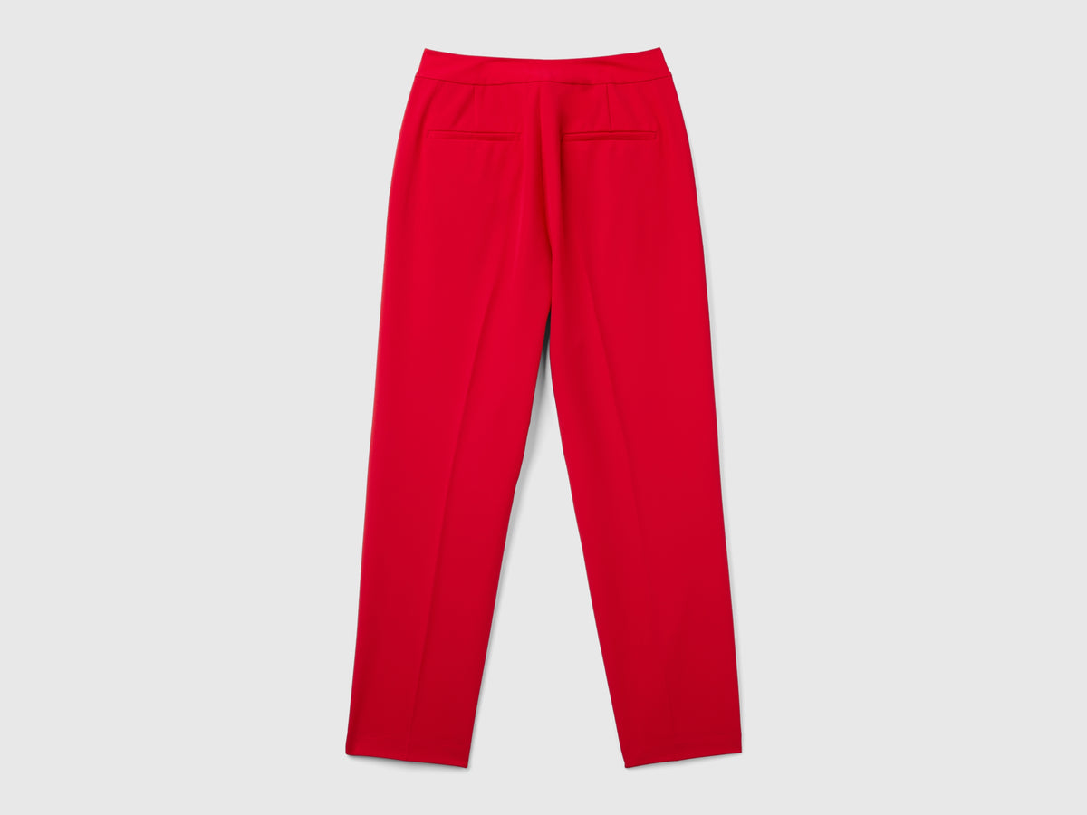 Stretch viscose blend trousers