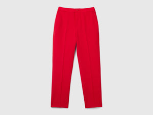 Stretch viscose blend trousers