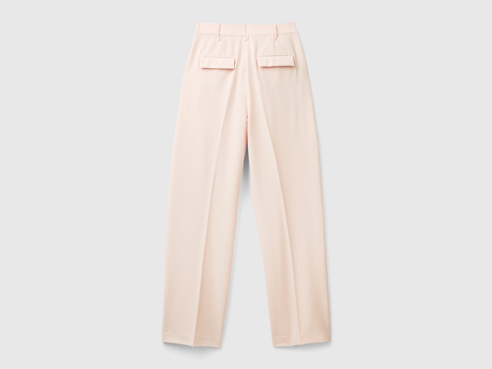 Pantalones anchos de mezcla de viscosa elástica da donna rosa tenue 2 | Benetton Outlet