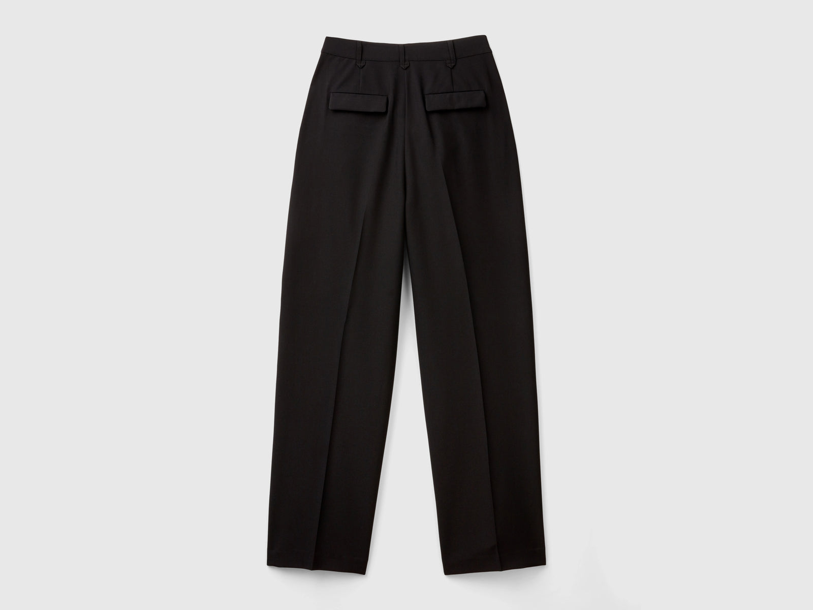 Pantalones anchos de mezcla de viscosa elástica da donna nero 2 | Benetton Outlet