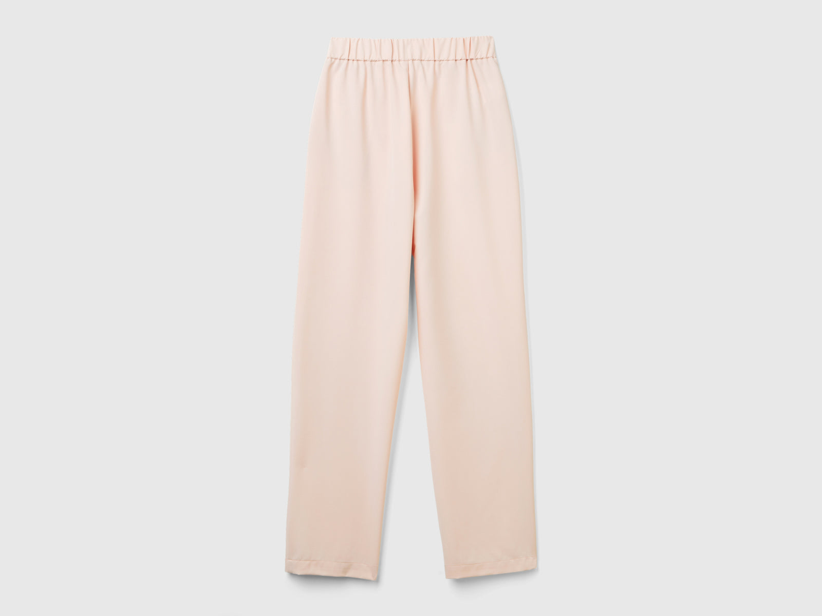 Pantaloni fluidi regular fit da donna rosa tenue 2 | Benetton Outlet
