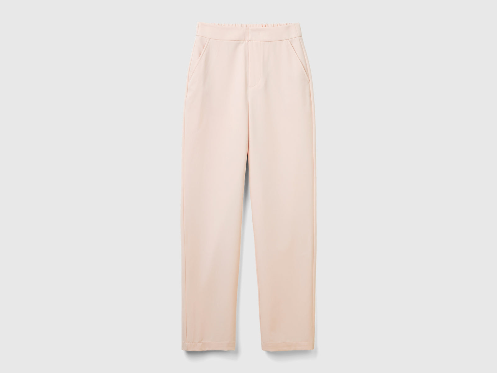 Pantaloni fluidi regular fit da donna rosa tenue | Benetton Outlet
