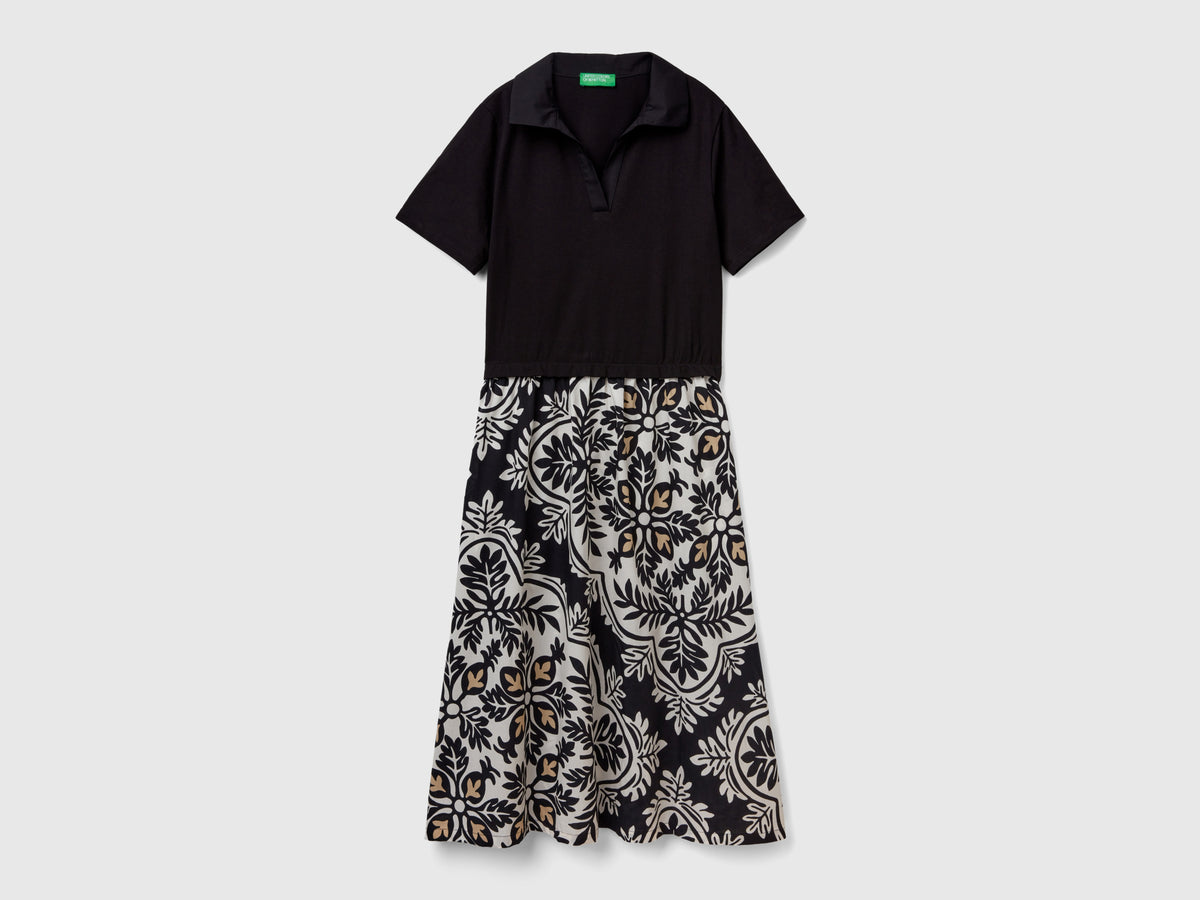 Abito stile polo con gonna stampata