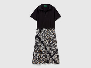 Abito stile polo con gonna stampata