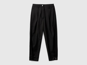 Pantalones anchos de mezcla de lana