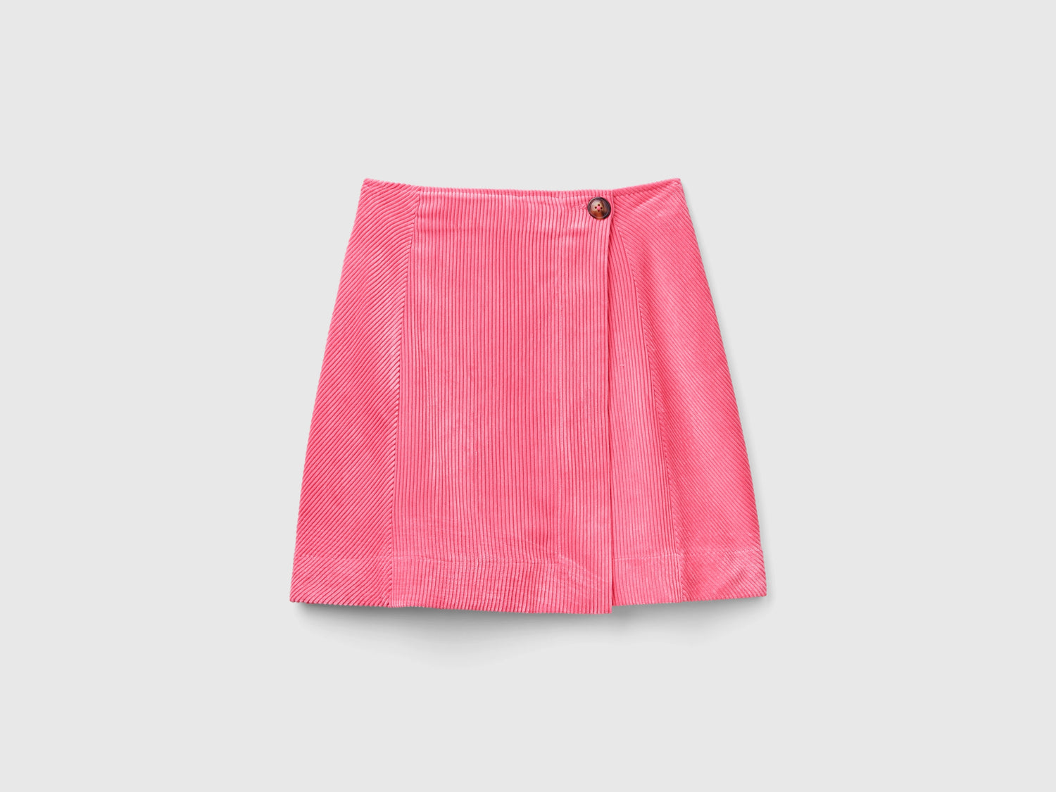 Minigonna a portafoglio in velluto da donna fucsia | Benetton Outlet