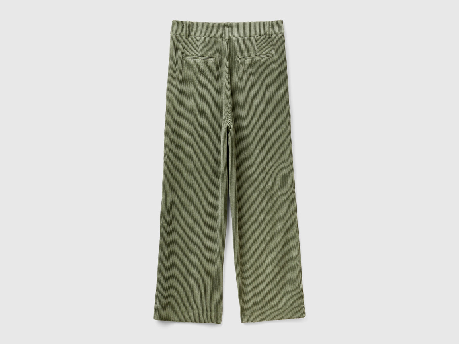 Corduroy trousers da donna verde militare 2 | Benetton Outlet