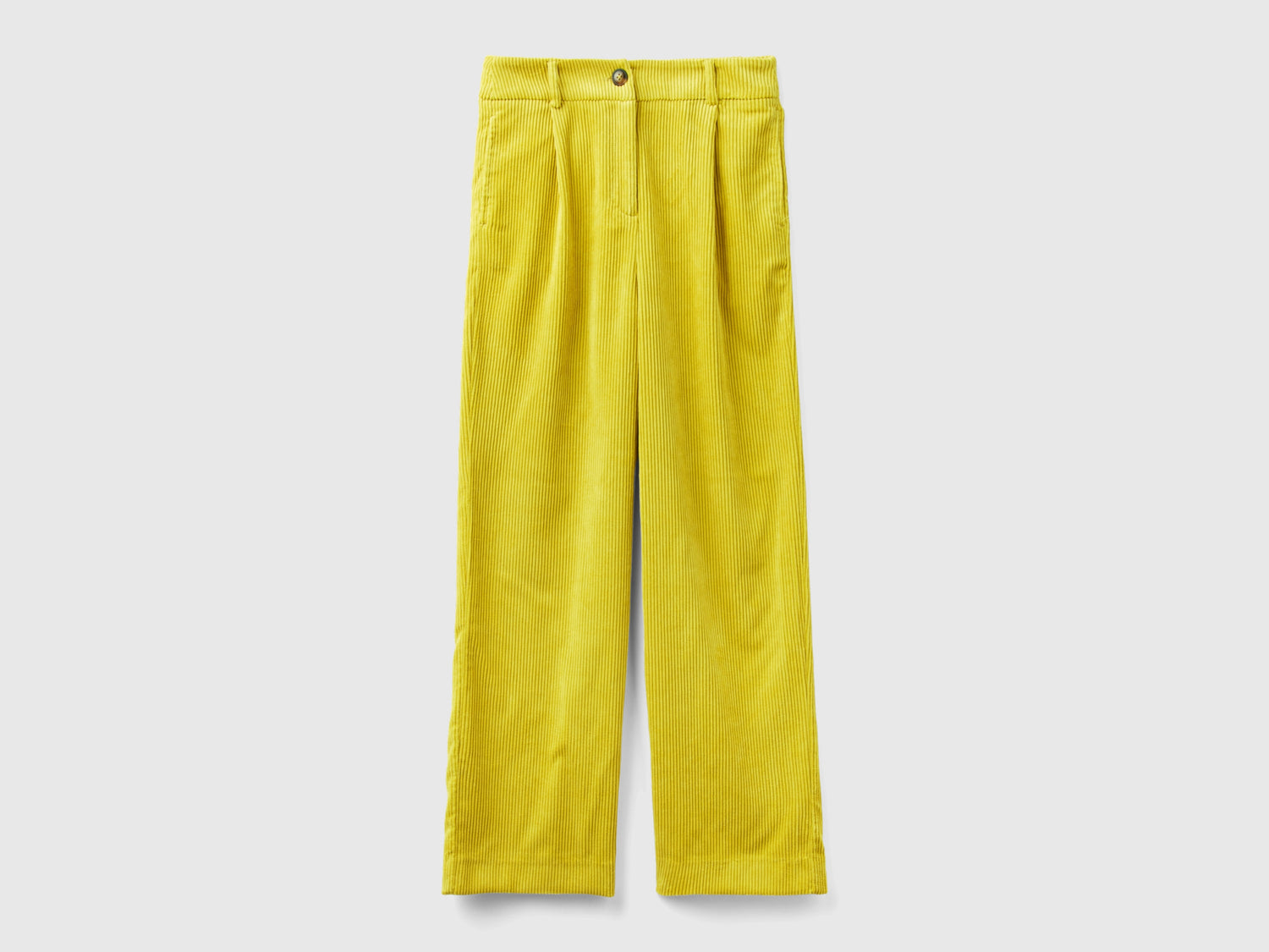 Pantaloni in velluto a costine da donna senape | Benetton Outlet