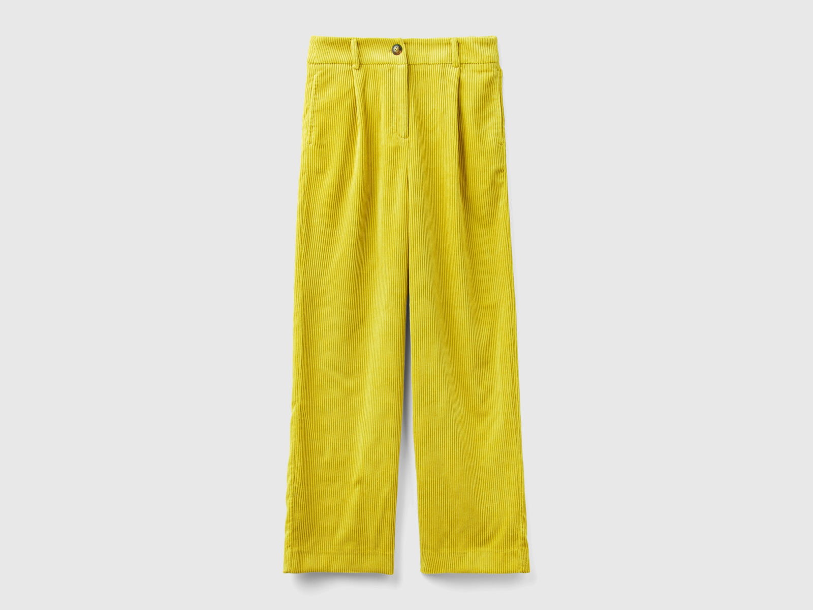 Corduroy trousers da donna senape | Benetton Outlet