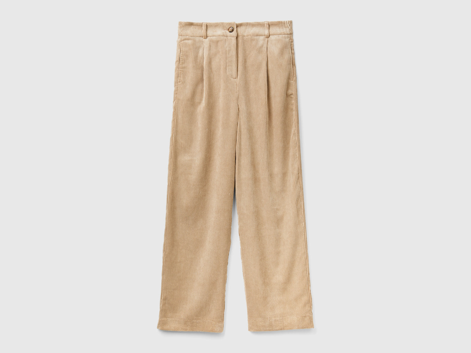 Pantaloni in velluto a costine da donna cammello | Benetton Outlet