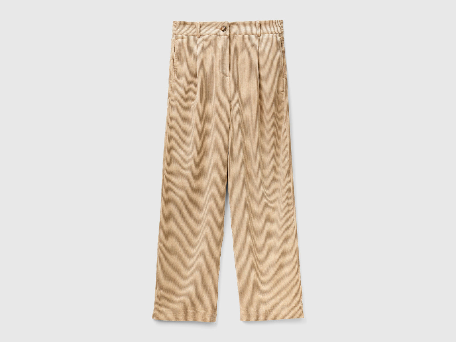 Pantaloni in velluto a costine da donna cammello | Benetton Outlet