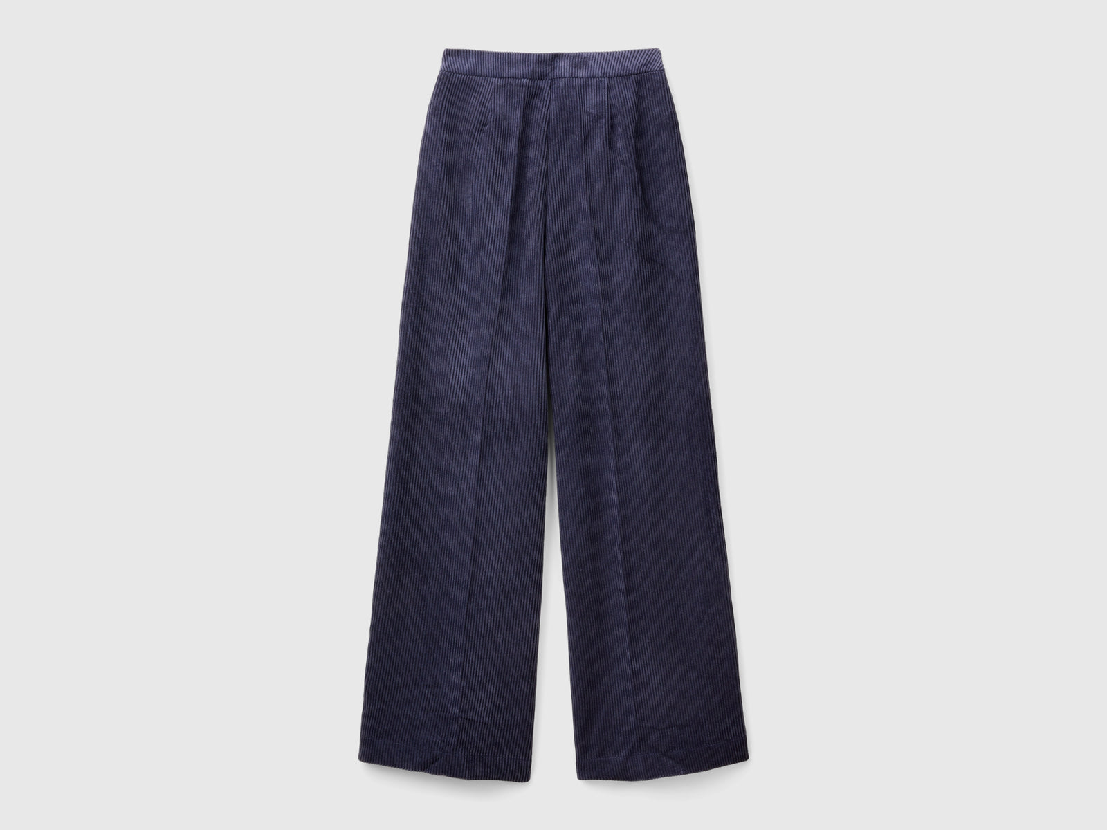 Pantaloni flare fit in velluto da donna blu scuro 2 | Benetton Outlet