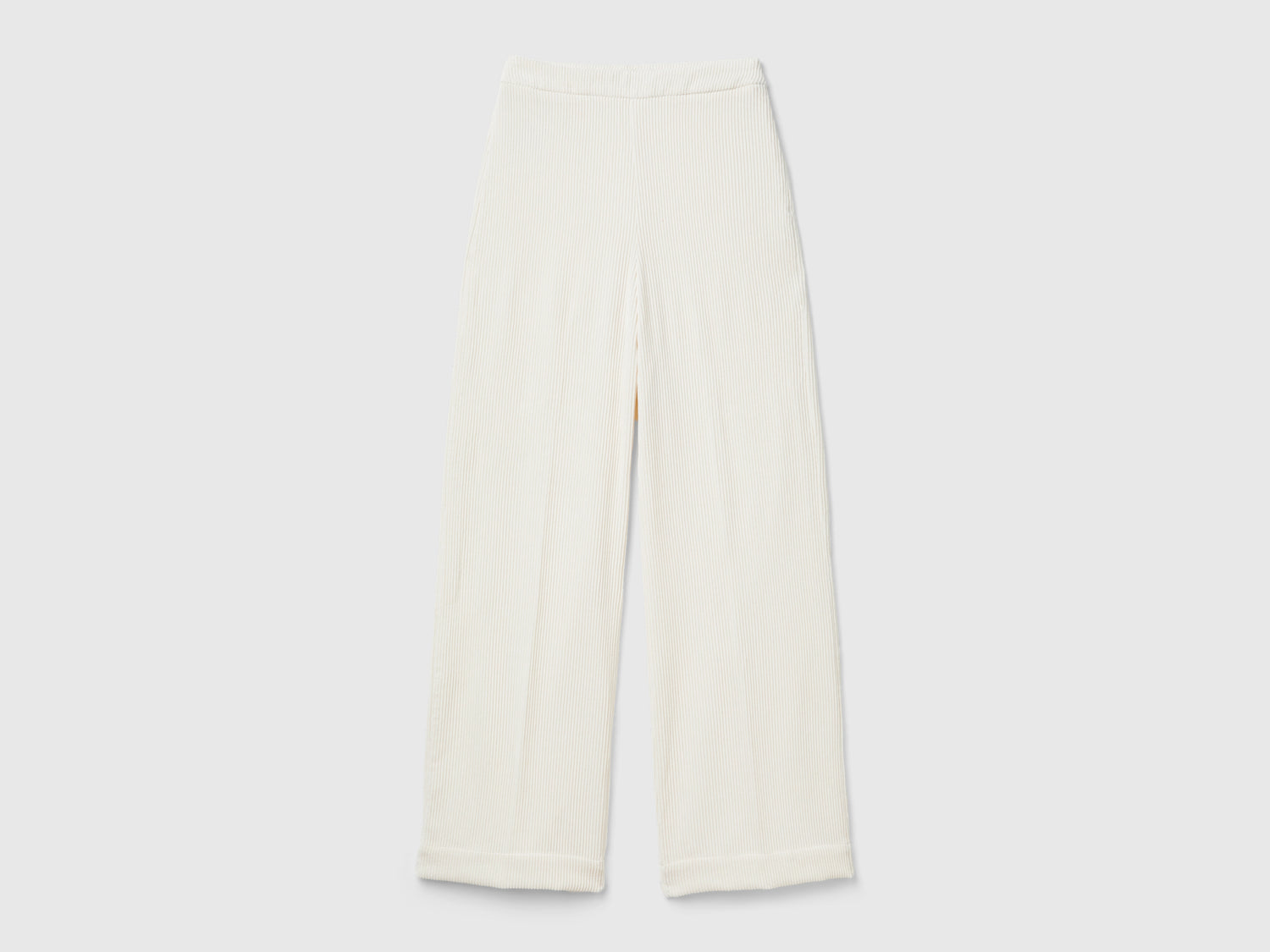 Pantaloni flare fit in velluto da donna bianco panna | Benetton Outlet