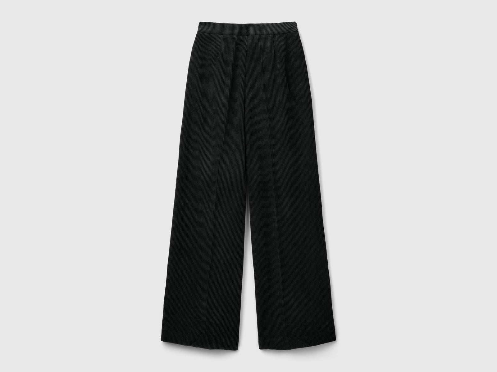 Pantaloni flare fit in velluto da donna nero 2 | Benetton Outlet